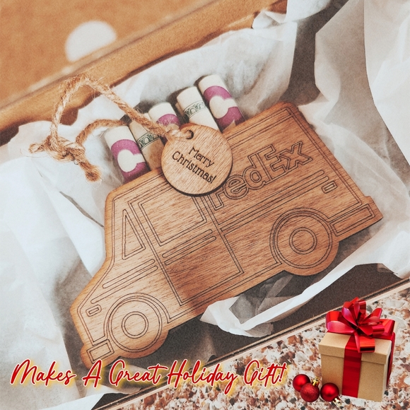 UPS DELIVERY PERSON GIFT IDEA!!! Laser Cut & Engraved Gift Card Ornament - Picture 7 of 8
